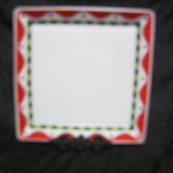 FITZ & FLOYD STOCKING STUFFERS SQUARE SERVING DISH CHRISTMAS MOTIF - Picture 2 of 5